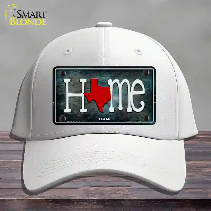 Texas Home State Outline Novelty License Plate Hat Cotton / White