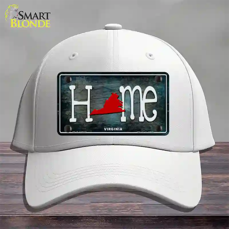 Virginia Home State Outline Novelty License Plate Hat Cotton / White