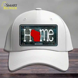 Wisconsin Home State Outline Novelty License Plate Hat Cotton / White