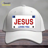 Jesus Loves You Novelty License Plate Hat Cotton / White