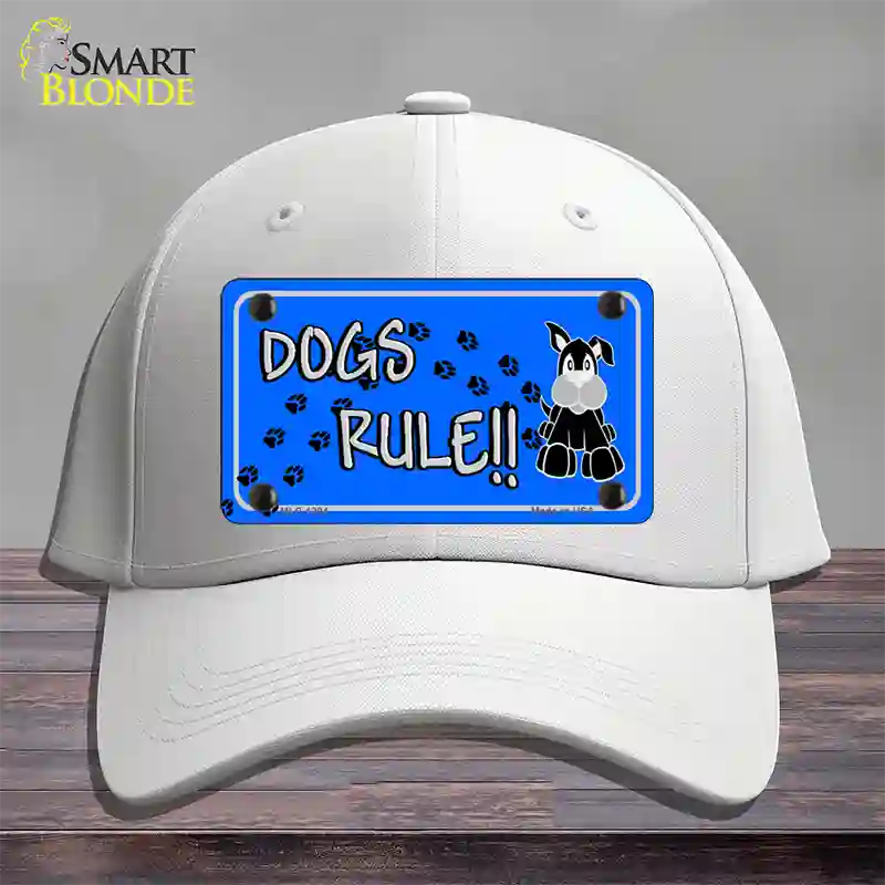 Dogs Rule Novelty License Plate Hat Tag Cotton / White