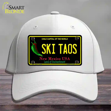 Ski Taos Black New Mexico Novelty License Plate Hat Cotton / White