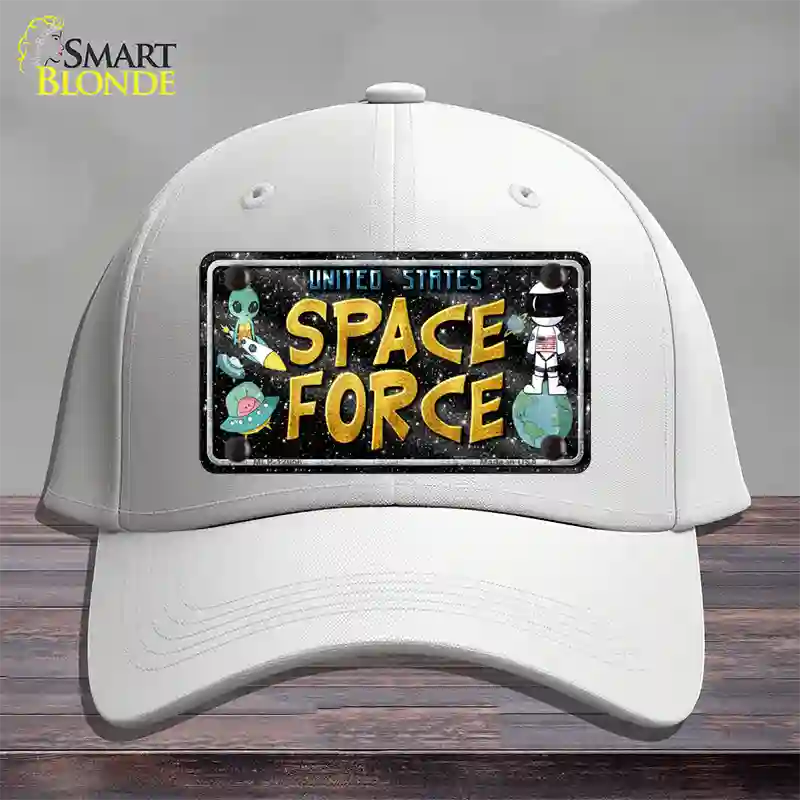 Space Force Novelty License Plate Hat Cotton / White