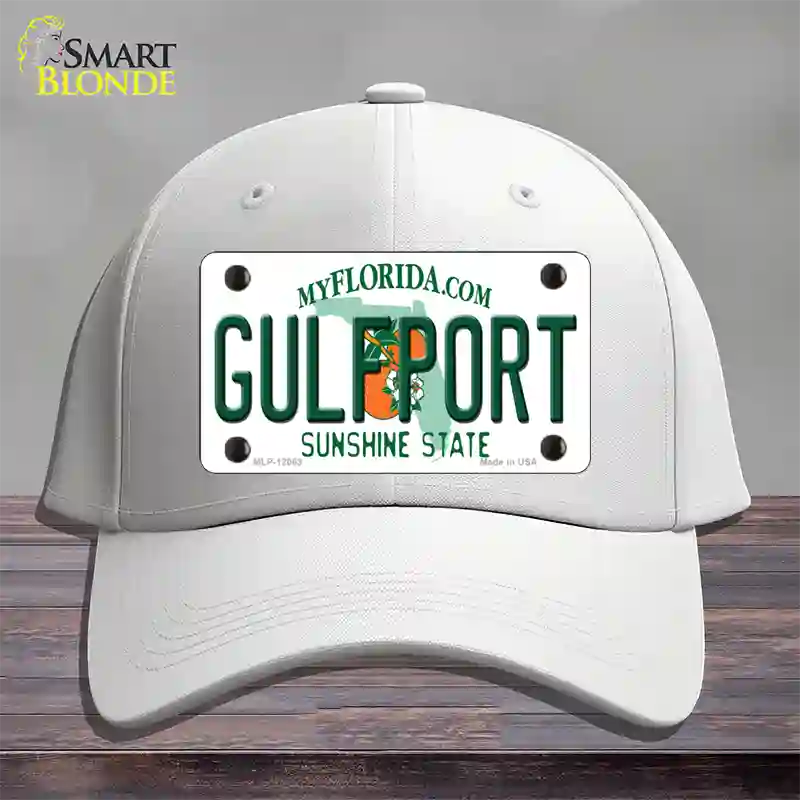 Florida Gulfport Novelty License Plate Hat Cotton / White