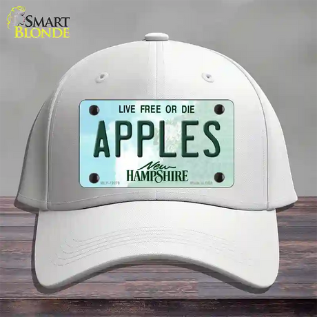 Apples New Hampshire State Novelty License Plate Hat Cotton / White