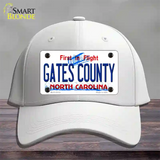 Gates County North Carolina State Novelty License Plate Hat Cotton / White