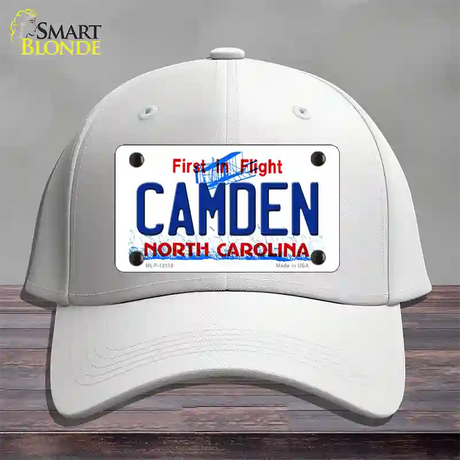 Camden North Carolina State Novelty License Plate Hat Cotton / White