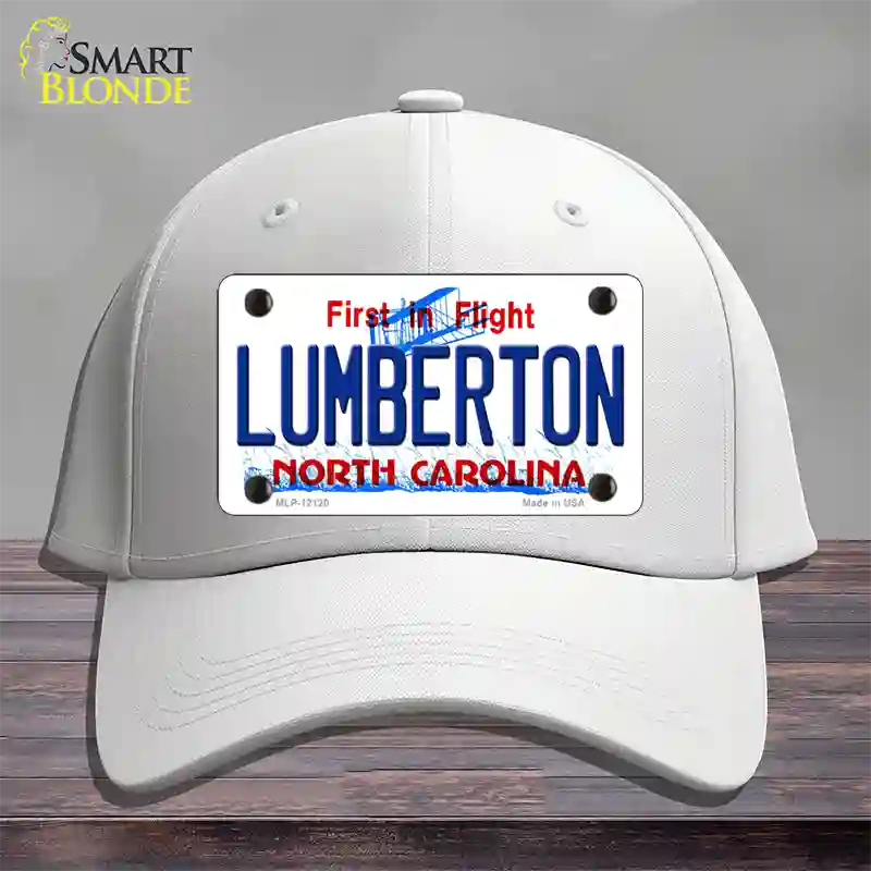 Lumberton North Carolina State Novelty License Plate Hat Cotton / White