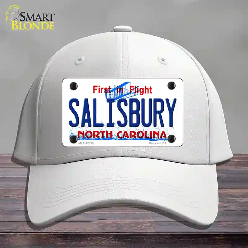 Salisbury North Carolina State Novelty License Plate Hat Cotton / White