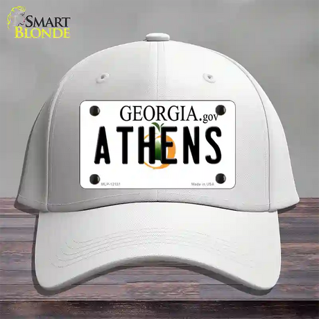 Athens Georgia State Novelty License Plate Hat Cotton / White