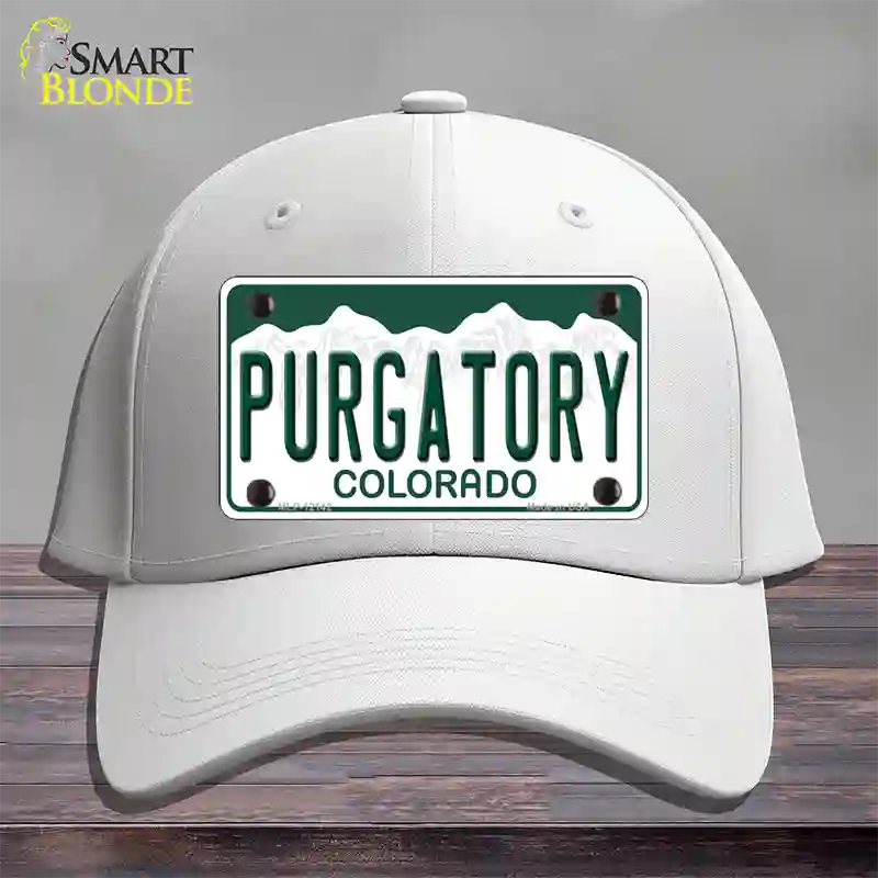 Purgatory Colorado Novelty License Plate Hat Cotton / White