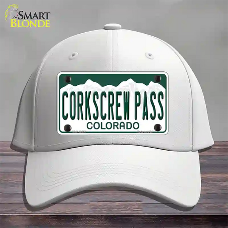 Corkscrew Pass Colorado Novelty License Plate Hat Cotton / White