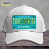 Four Corners Teal New Mexico Novelty License Plate Hat Cotton / White