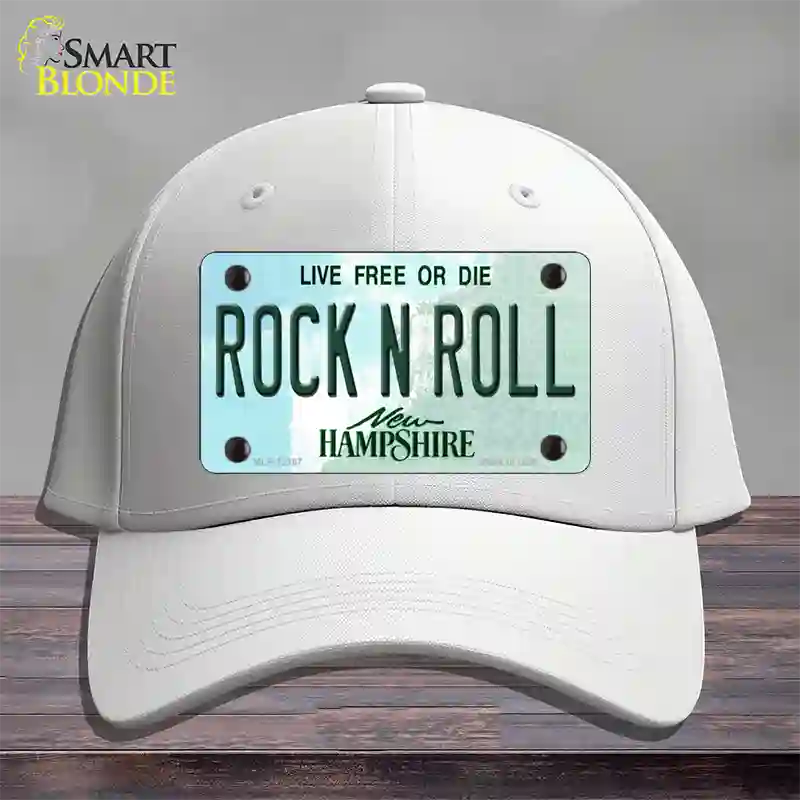 Rock N Roll New Hampshire Novelty License Plate Hat Cotton / White