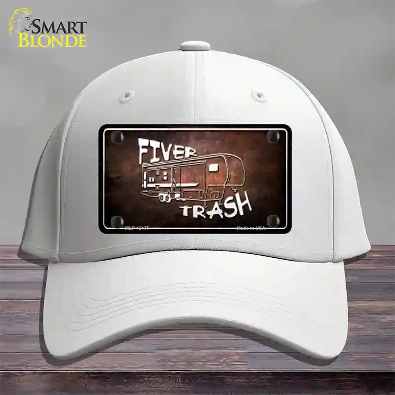 Fiver Trash Novelty License Plate Hat Cotton / White