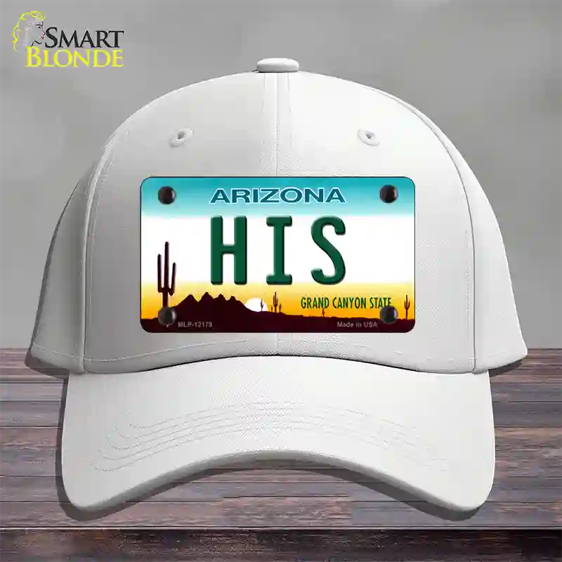 His Arizona Novelty License Plate Hat Cotton / White