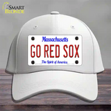 Go Red Sox Massachusetts Novelty License Plate Hat Cotton / White