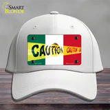 Caution Mexico Flag Novelty License Plate Hat Cotton / White