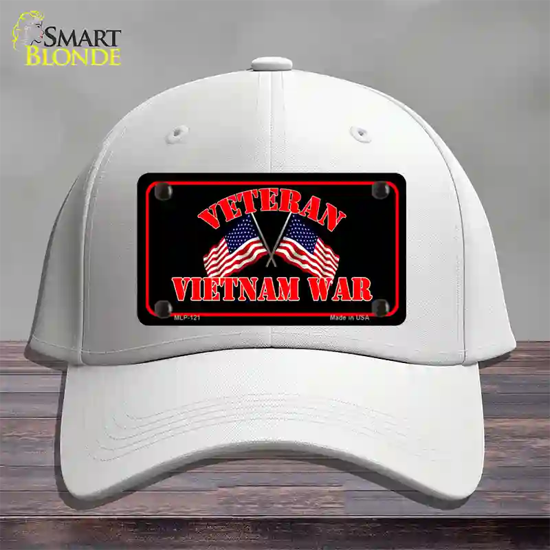 Vietnam War Veteran Novelty License Plate Hat Cotton / White