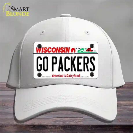 Go Packers Wisconsin Novelty License Plate Hat Cotton / White