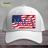 MAGA Flag Novelty License Plate Hat Cotton / White