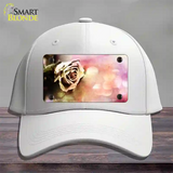 Watercolor Rose Novelty License Plate Hat Cotton / White