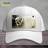 Black and White Rose Novelty License Plate Hat Cotton / White