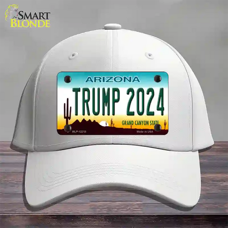 Trump 2024 Arizona Novelty License Plate Hat Cotton / White