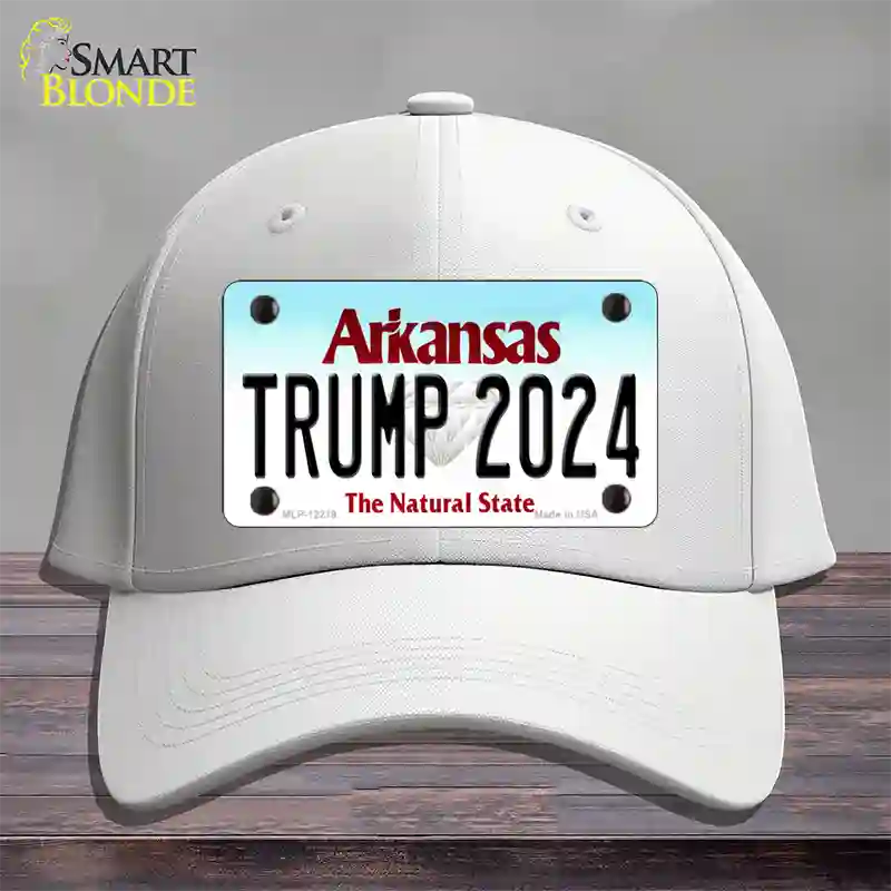 Trump 2024 Arkansas Novelty License Plate Hat Cotton / White