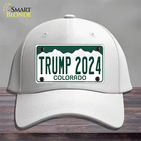 Trump 2024 Colorado Novelty License Plate Hat Cotton / White