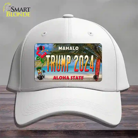 Trump 2024 Hawaii Novelty License Plate Hat Cotton / White