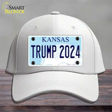 Trump 2024 Kansas Novelty License Plate Hat Cotton / White