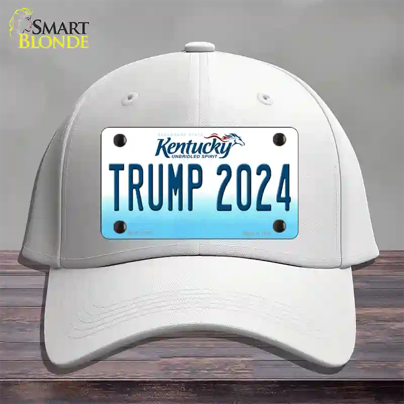 Trump 2024 Kentucky Novelty License Plate Hat Cotton / White