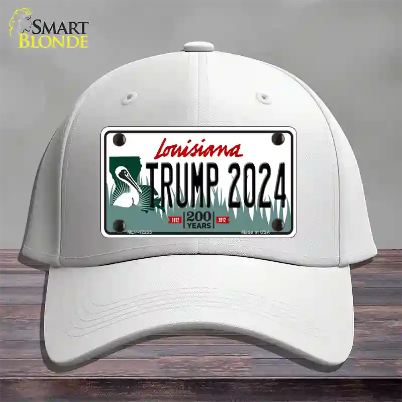 Trump 2024 Louisiana Novelty License Plate Hat Cotton / White