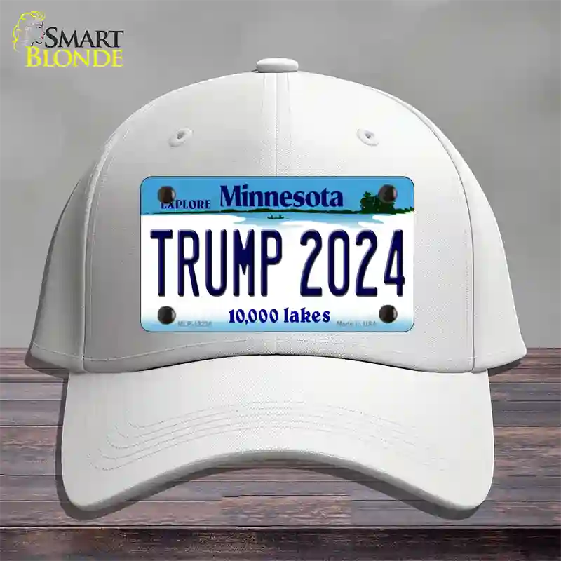Trump 2024 Minnesota Novelty License Plate Hat Cotton / White
