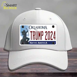 Trump 2024 Oklahoma Novelty License Plate Hat Cotton / White