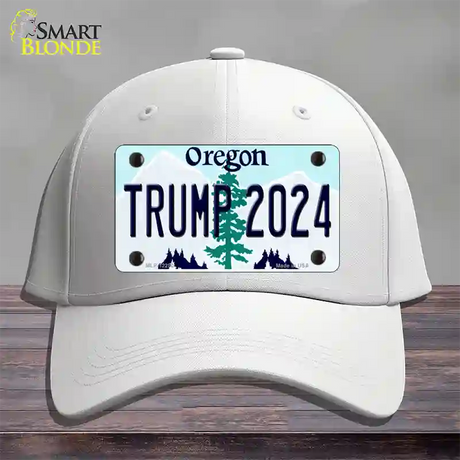 Trump 2024 Oregon Novelty License Plate Hat Cotton / White