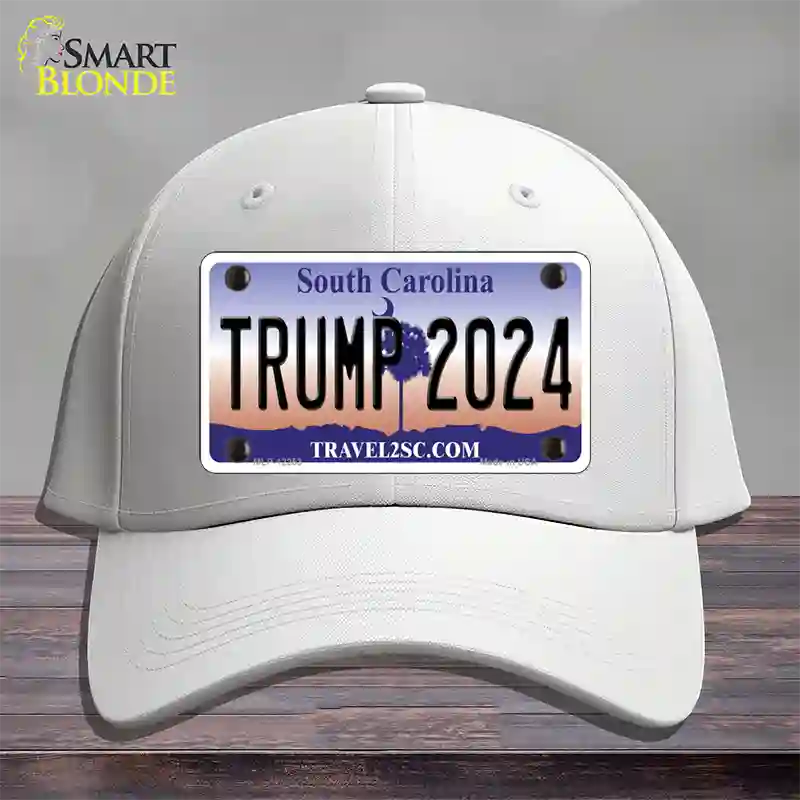 Trump 2024 South Carolina Novelty License Plate Hat Cotton / White