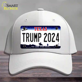 Trump 2024 Texas Novelty License Plate Hat Cotton / White