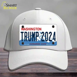 Trump 2024 Washington Novelty License Plate Hat Cotton / White