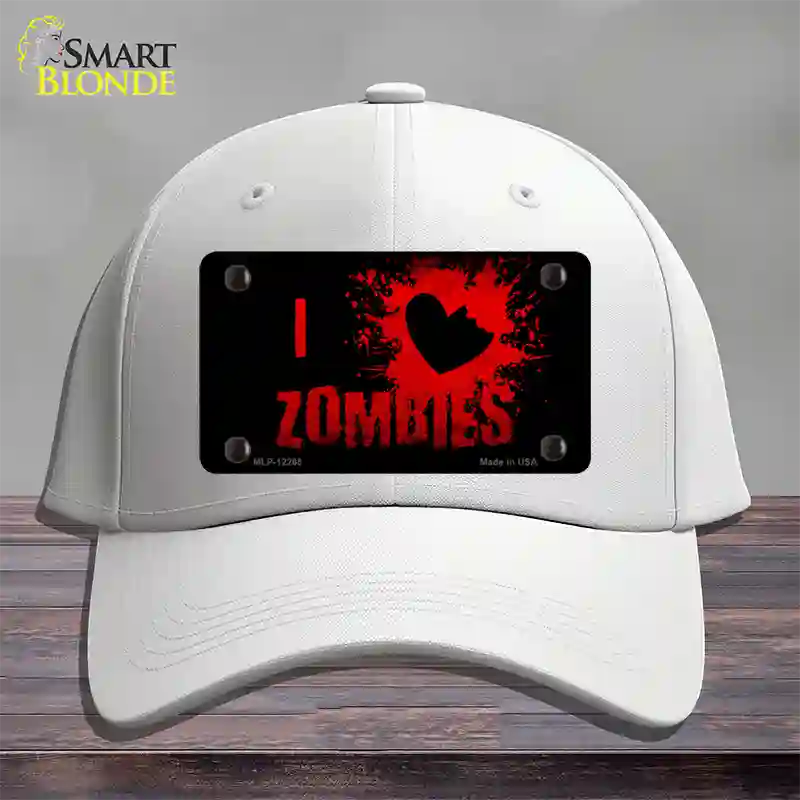 I Love Zombies Novelty License Plate Hat Cotton / White