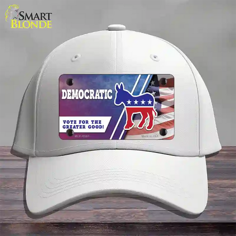 Democratic Vote for Greater Good Novelty License Plate Hat Cotton / White