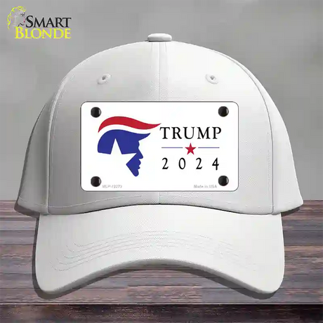 Trump 2024 Silhouette Novelty License Plate Hat Cotton / White