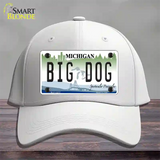 Michigan Big Dog Novelty License Plate Hat Cotton / White