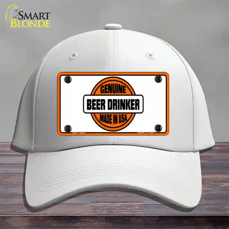 Genuine Beer Drinker Novelty License Plate Hat Cotton / White