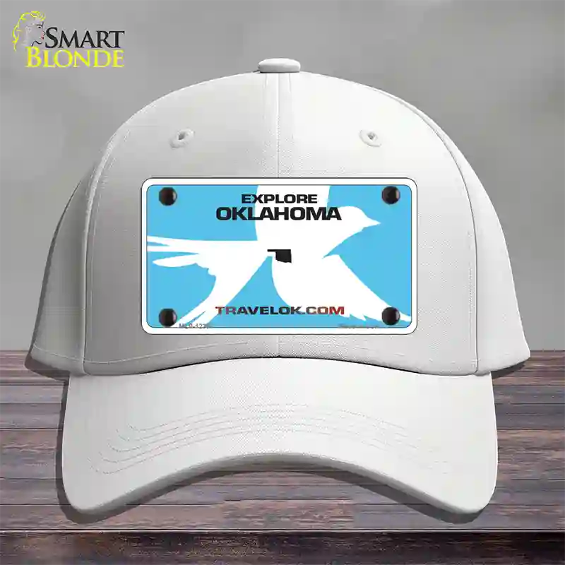 Oklahoma Travel Blank Novelty License Plate Hat Cotton / White