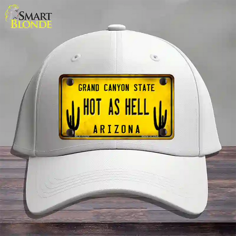 Arizona Hot as Hell Novelty License Plate Hat Cotton / White