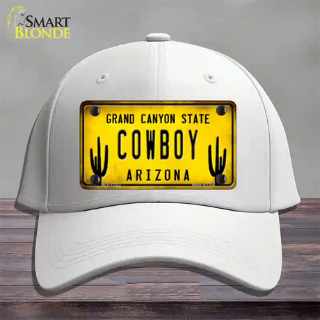 Arizona Cowboy Novelty License Plate Hat Cotton / White