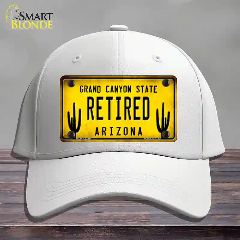 Arizona Retired Yellow Novelty License Plate Hat Cotton / White