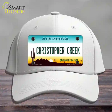 Christopher Creek Arizona Novelty License Plate Hat Cotton / White